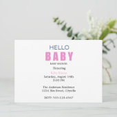 Hello Baby Emma Shower Invitation 案内状 (スタンド正面)