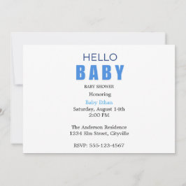 Hello Baby Ethan Shower Invitation 案内状