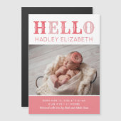 Hello Baby Girl磁気写真誕生のお知らせ (正面/裏面)