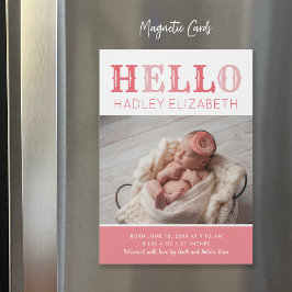 Hello Baby Girl磁気写真誕生のお知らせ