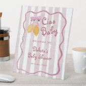 Hello Baby Lemon Girl Baby Shower Welcome 台座サイン (インサイチュ)