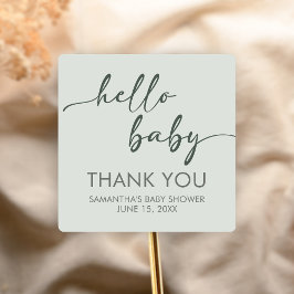 Hello Baby Minimalist Baby Shower スクエアシール