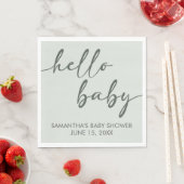 Hello Baby Minimalist Baby Shower スタンダードランチョンナプキン (インサイチュ)