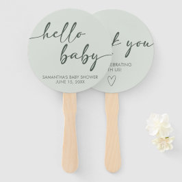 Hello Baby Minimalist Baby Shower ハンドファン