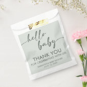 Hello Baby Minimalist Baby Shower フェイバーバッグ (封をした状態)