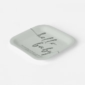 Hello Baby Minimalist Baby Shower ペーパープレート (傾斜あり)