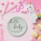 Hello Baby Minimalist Baby Shower ペーパープレート (パーティー)