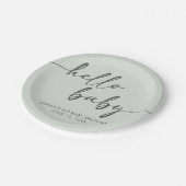 Hello Baby Minimalist Baby Shower ペーパープレート (アングル)