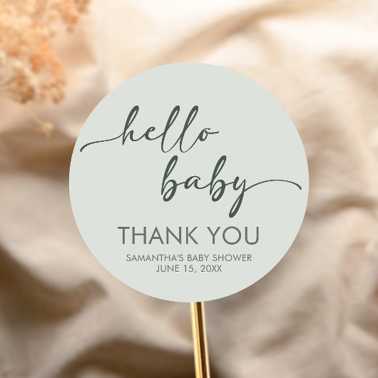Hello Baby Minimalist Baby Shower ラウンドシール