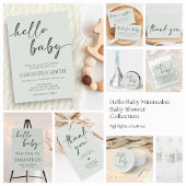 Hello Baby Minimalist Baby Shower Invitation 招待状