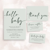Hello Baby Minimalist Baby Shower Invitation 招待状