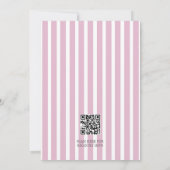 Hello Baby Pink Striped Bow Baby Shower 招待状 (裏面)