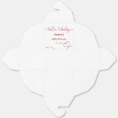 Hello Baby Red Heart Minimal Baby Shower フェイバーボックス (見開き)