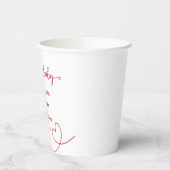 Hello Baby Red Heart Minimal Baby Shower 紙コップ (左)