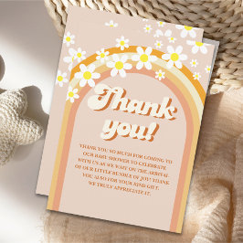  Hello Baby - Retro Groovy Baby Shower サンキューカード