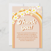  Hello Baby - Retro Groovy Baby Shower サンキューカード (正面)