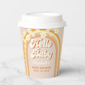 Hello Baby Retro Groovy Baby Shower 紙コップ (正面)