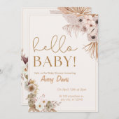 Hello Baby Showerへの招待 招待状 (正面/裏面)