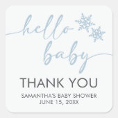Hello Baby Shower スクエアシール (正面)