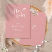 Hello Baby Shower ダスティーローズピンク 女の赤ちゃん