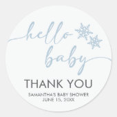 Hello Baby Shower ラウンドシール (正面)