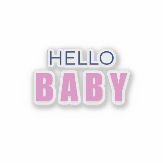 Hello Baby Shower Sticker シール (正面)