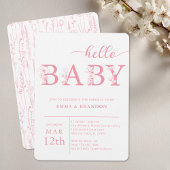 Hello Baby Wildflower Baby Shower Invitation 招待状