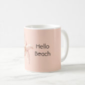 Hello Beach Peach Starfish コーヒーマグカップ (正面右)