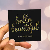 Hello Beautiful金ゴールドスクリプト美しいサロン紹介 紹介カード