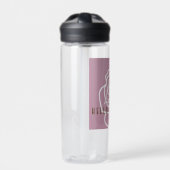 Hello Beautiful – ピンクモダンローズの花 ウォーターボトル (正面)