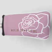 Hello Beautiful – ピンクモダンローズゴルフヘッドカバー ゴルフヘッドカバー (正面)