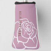 Hello Beautiful – ピンクモダンローズゴルフヘッドカバー ゴルフヘッドカバー (回転90)