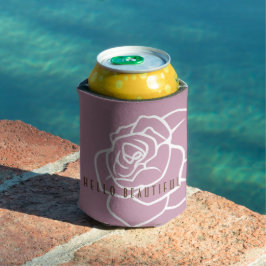 Hello Beautiful - モダン シック ピンクバラ 缶クーラー