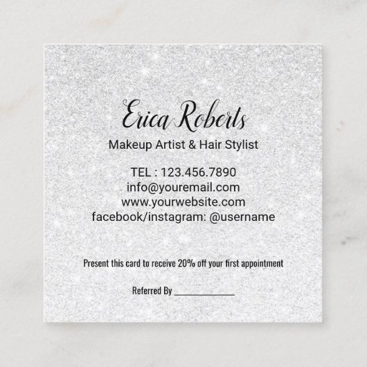 Hello Beautiful 3D金ゴールドスクリプトサロン紹介 紹介カード (裏面)