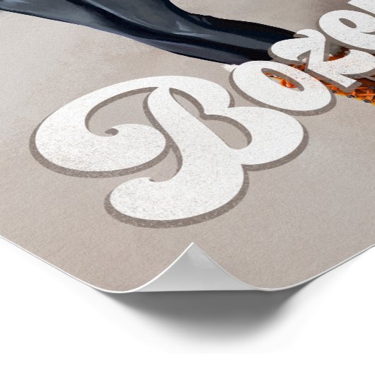 "Hello Beautiful Bozeman" Retro Pinup Ski Art ポスター (角)