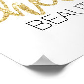 Hello Beautiful Lashesモダン金ゴールドスクリプトサロン ポスター (角)