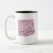 Hello Beautiful - Pink モダン Rose ツートーンマグカップ (左)