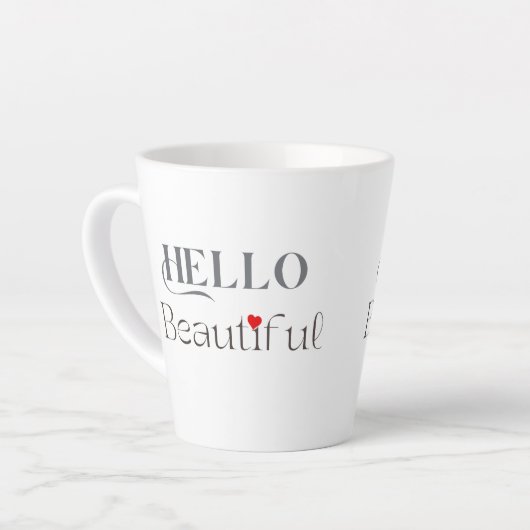 Hello Beautiful Positive Affirmation Gift カフェラテマグ (左アングル)