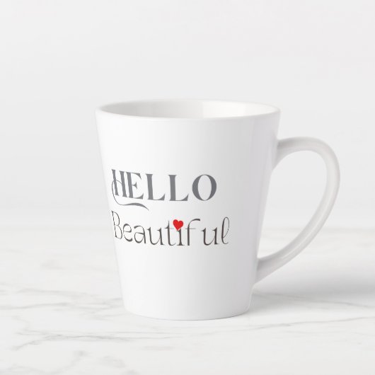 Hello Beautiful Positive Affirmation Gift カフェラテマグ (右)
