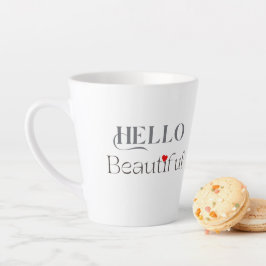 HELLO Beautiful, Uplifting Gift for Her カフェラテマグ