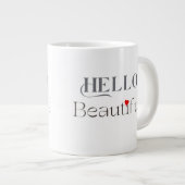 HELLO Beautiful, Uplifting Gift for Her ジャンボコーヒーマグカップ (正面右)