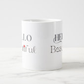 HELLO Beautiful, Uplifting Gift for Her ジャンボコーヒーマグカップ (正面)