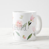 Hello Beautiful Waterカラーフローラ ジャンボコーヒーマグカップ (正面右)