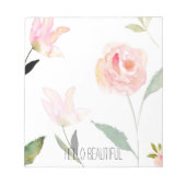 Hello Beautiful Waterカラーフローラ ノートパッド (正面)