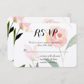 Hello Beautiful WaterカラーフローラRSVP 出欠カード (正面/裏面)