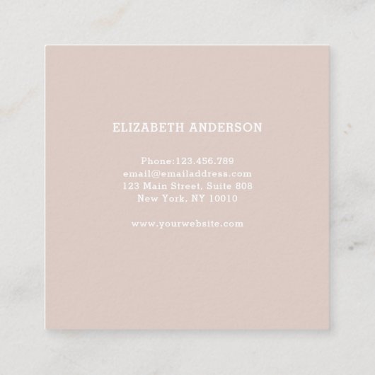 Hello Beige Puderfarbend スクエア名刺 (裏面)