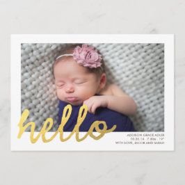HELLO Birth Announcement //ゴールドフェイクフォイル 案内状