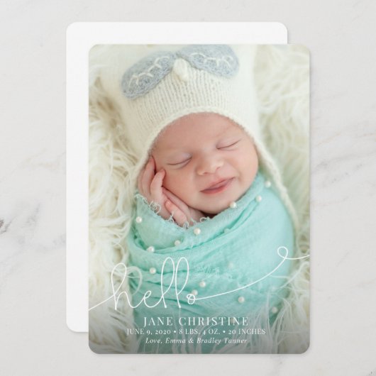 Hello Birth Announcement 案内状 (正面/裏面)