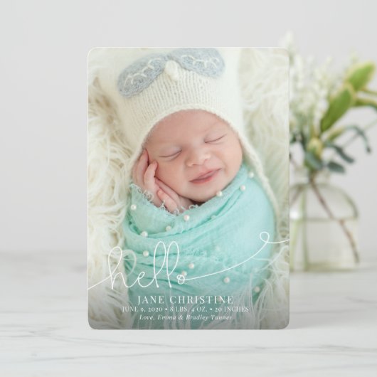 Hello Birth Announcement 案内状 (スタンド正面)