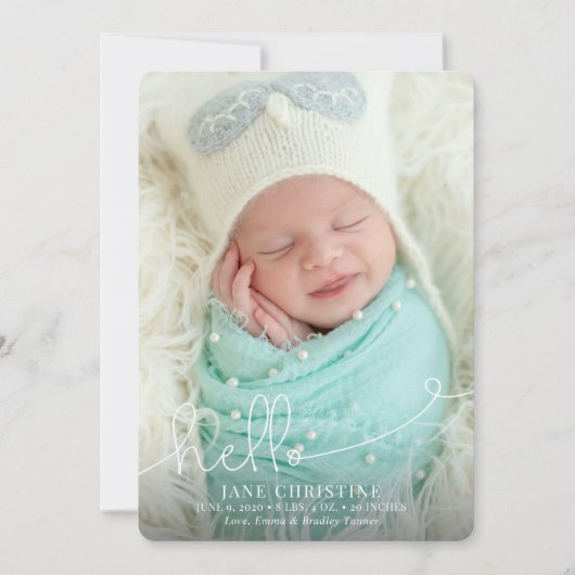 Hello Birth Announcement 案内状 (正面)